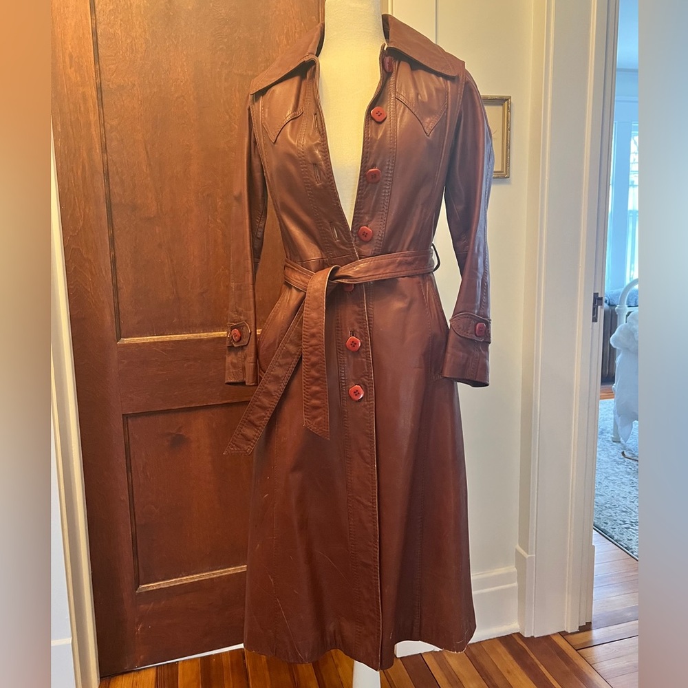 Vintage Casual Corner leather trench coat